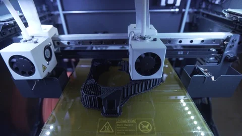 3D printer ABS plastic print, design manufacturing, cnc, machine, model Video stock 89003930