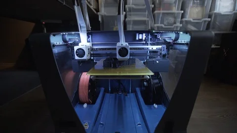 3D printer ABS plastic print, design manufacturing, cnc, machine, model Stock Footage 89005921