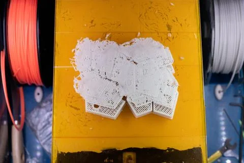 3D printer ABS plastic printing error, mistake, fault Stock Photos