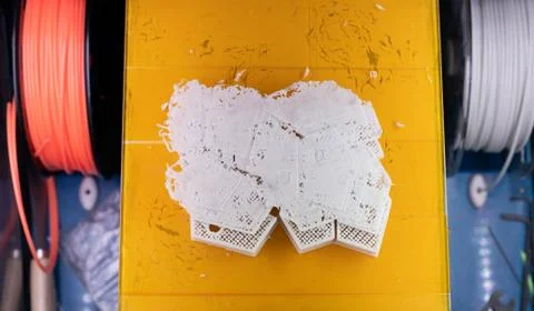 3D printer ABS plastic printing error, mistake, fault Stock Photos