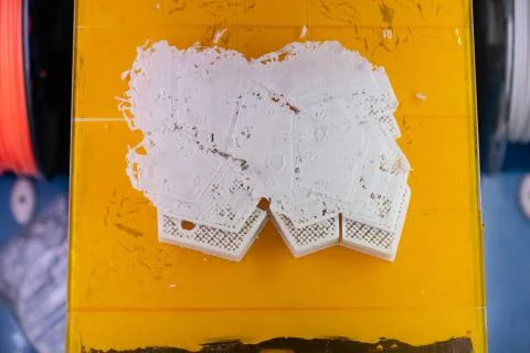 3D printer ABS plastic printing error, mistake, fault Stock Photos