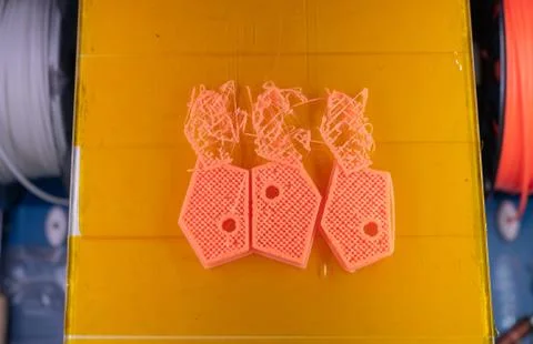 3D printer ABS plastic printing error, mistake, fault Stock Photos