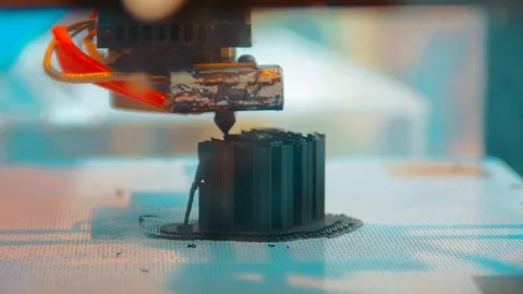 3D Printer in action close up Stock Footage 117574264