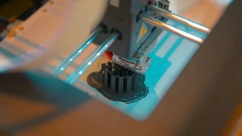3D Printer in action close up Stock Footage 117574302
