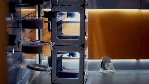 3D printer in action Video stock 73481387