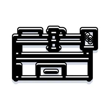 3d printer for additive manufacturing icon design Illustrazione stock