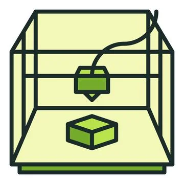 3D Printer - Additive Manufacturing vector colored icon or sign Stock Illustration