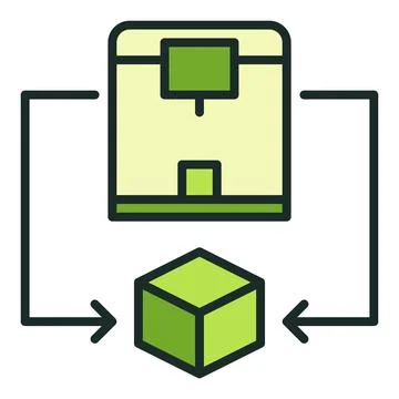 3d Printer and Cube vector Printing Technology colored icon or logo element Stock Illustration