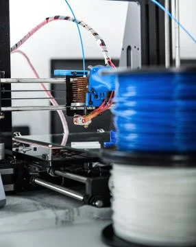 3D printer and Filament for 3d printing. Filament for 3D Printer Stock Photos