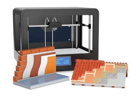 3d printer and house building, concept イラスト素材