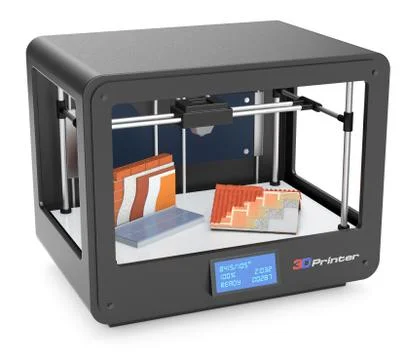 3d printer and house building, concept Stock Illustration