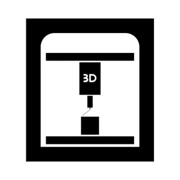 3d printer black color icon . 스톡 일러스트