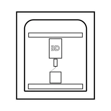 3d printer black color icon . Stock Illustration