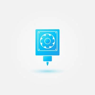 3d printer bright blue vector simple icon 스톡 일러스트