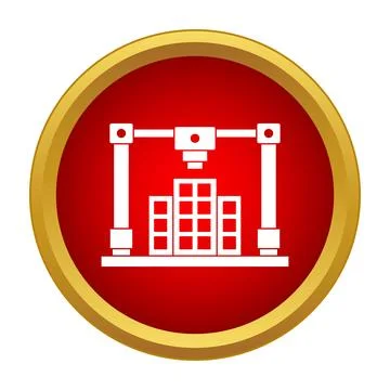 3d printer building buildings construction icon Ilustración de archivo