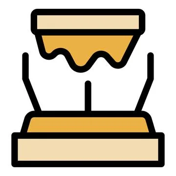 3d printer building an object layer by layer with melted plastic filament Stock Illustration