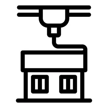 3d printer building a small house layer by layer, innovative construction Ilustración de archivo