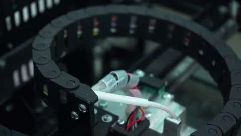 3D printer cable in operation Stock Footage 197112286