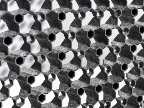 3D printer Close up view of a honeycomb structure showcasing design Stock Photos