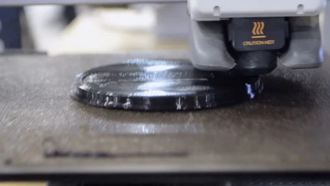 3D printer close up Working 3D printer in process of printing object from molten Stock Footage 316475678