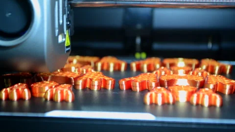 3D printer close up Working 3D printer in process of printing object from molten Stock Footage 324989805