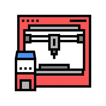 3d printer color icon vector illustration 스톡 일러스트