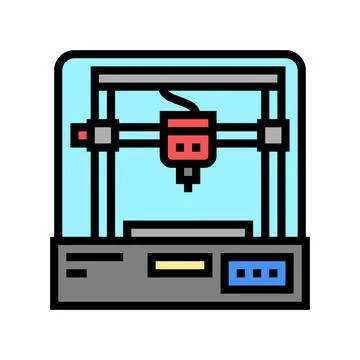 3d printer color icon vector illustration Stockillustratie
