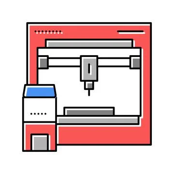 3d printer color icon vector illustration Illustrazione stock