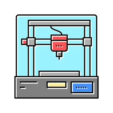 3d printer color icon vector illustration Stock Illustration