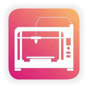 3d printer. A concept for printing three-dimensional objects. Stock Illustration