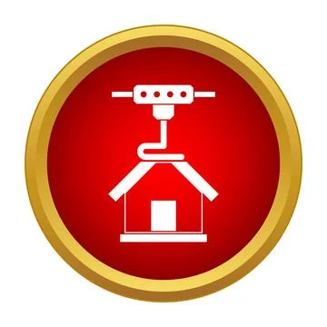 3d printer constructing a house icon concept Stock Illustration