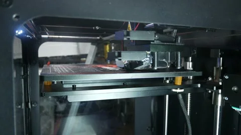 3d printer creates a base Video stock 89906645