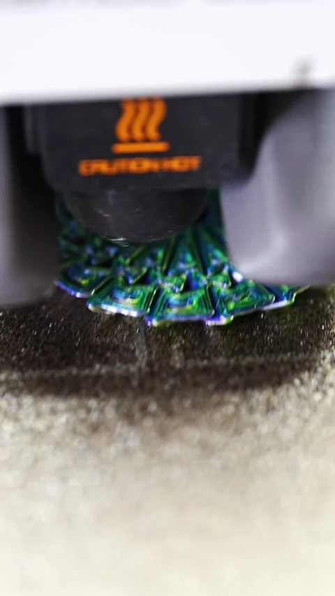 3D printer creates object layer by layer in workshop setting Stock-Footage 344420163