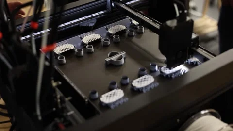 3D printer creates parts work Video stock 286048424
