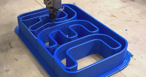 3D printer creates REC lettering Stock Footage 313060618