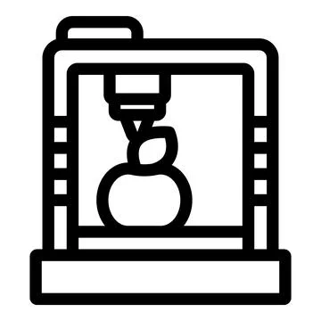 3d printer creating an apple, innovation in food technology Stock Illustration