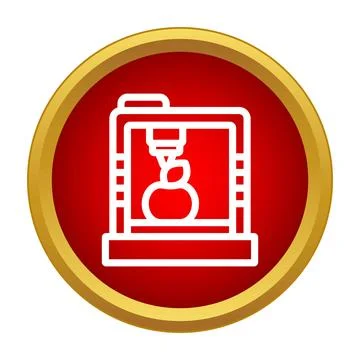 3d printer creating apple shape icon concept Illustrazione stock