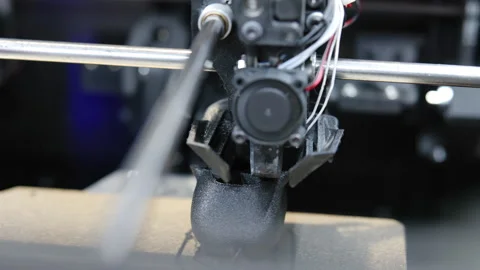 3d printer creating black plastic detailed object. Media Stock Footage 315271283