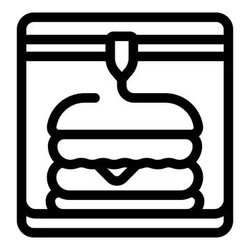 3d printer creating a burger, innovative food production technology イラスト素材