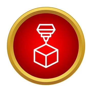 3d printer creating cube icon additive manufacturing technology イラスト素材