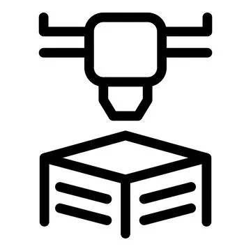 3d printer creating a cube using modern technology Stock Illustration