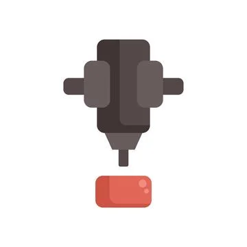 3d printer creating a cube using additive manufacturing technology Stock Illustration