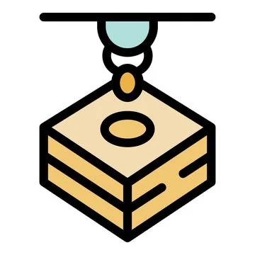 3d printer creating a cube using liquid material, Stock Illustration