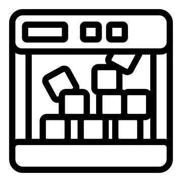 3d printer creating cubic shapes from plastic filament Stock Illustration