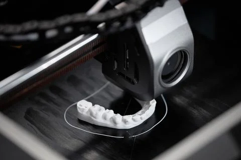 3D Printer Creating Dental Model Foto stock