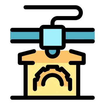 3d printer creating a gear, printing process illustration Stock Illustration
