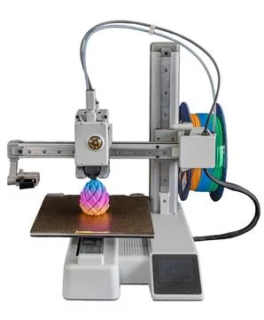3D printer creating gradient object, vibrant colors, professional setup, sm.. Stock Photos