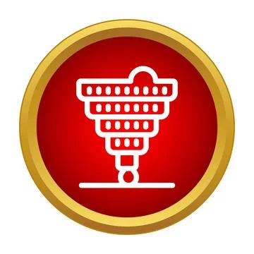 3d printer creating leaning tower of pisa icon Stock Illustration