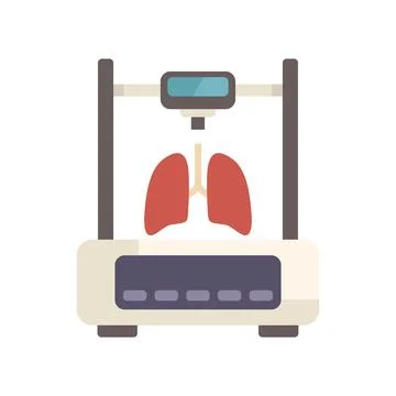 3d printer creating lungs for transplantation in medical research Stock Illustration