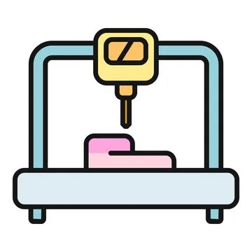 3d printer creating model with additive manufacturing technology Stock Illustration